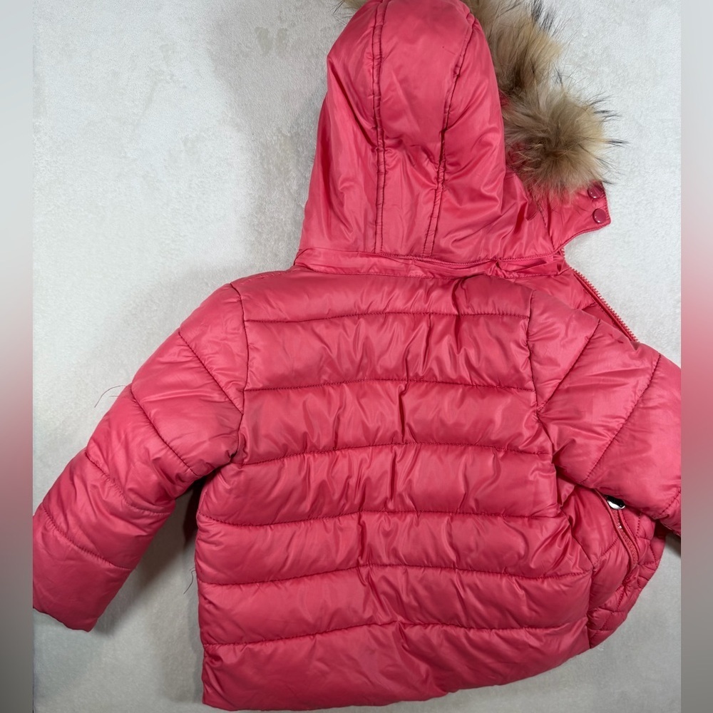 Moncler Pink Quilted Kids Size XL US 5T Jacket with Fur Trim Luxury Designer - Picture 7 of 11